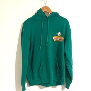 The Simpsons Size L Teal Hoodie with Krusty Burger Logo